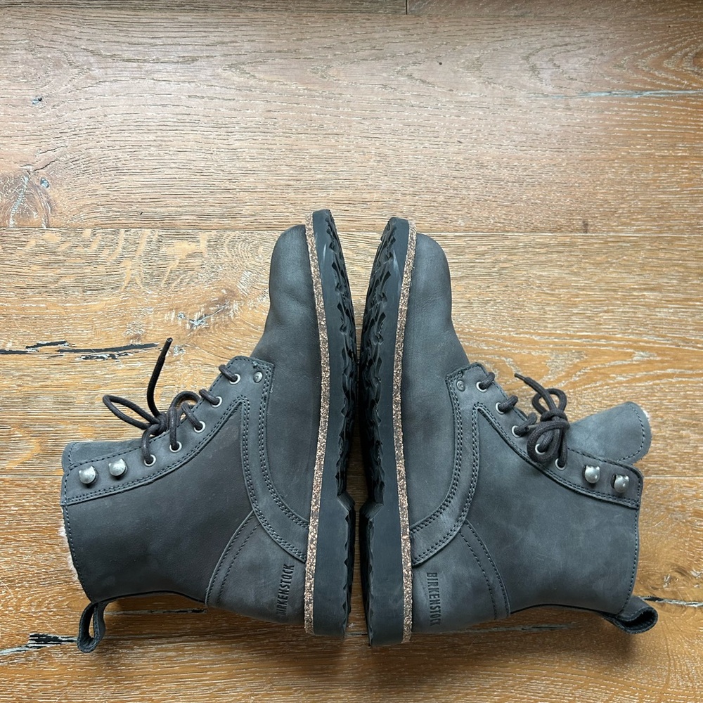 Birkenstock Bryson Shearling Graphite Ankle Boots - Picture 8 of 13